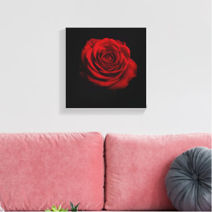 Rosa Roja Dramática - Impresión Minimalista de art