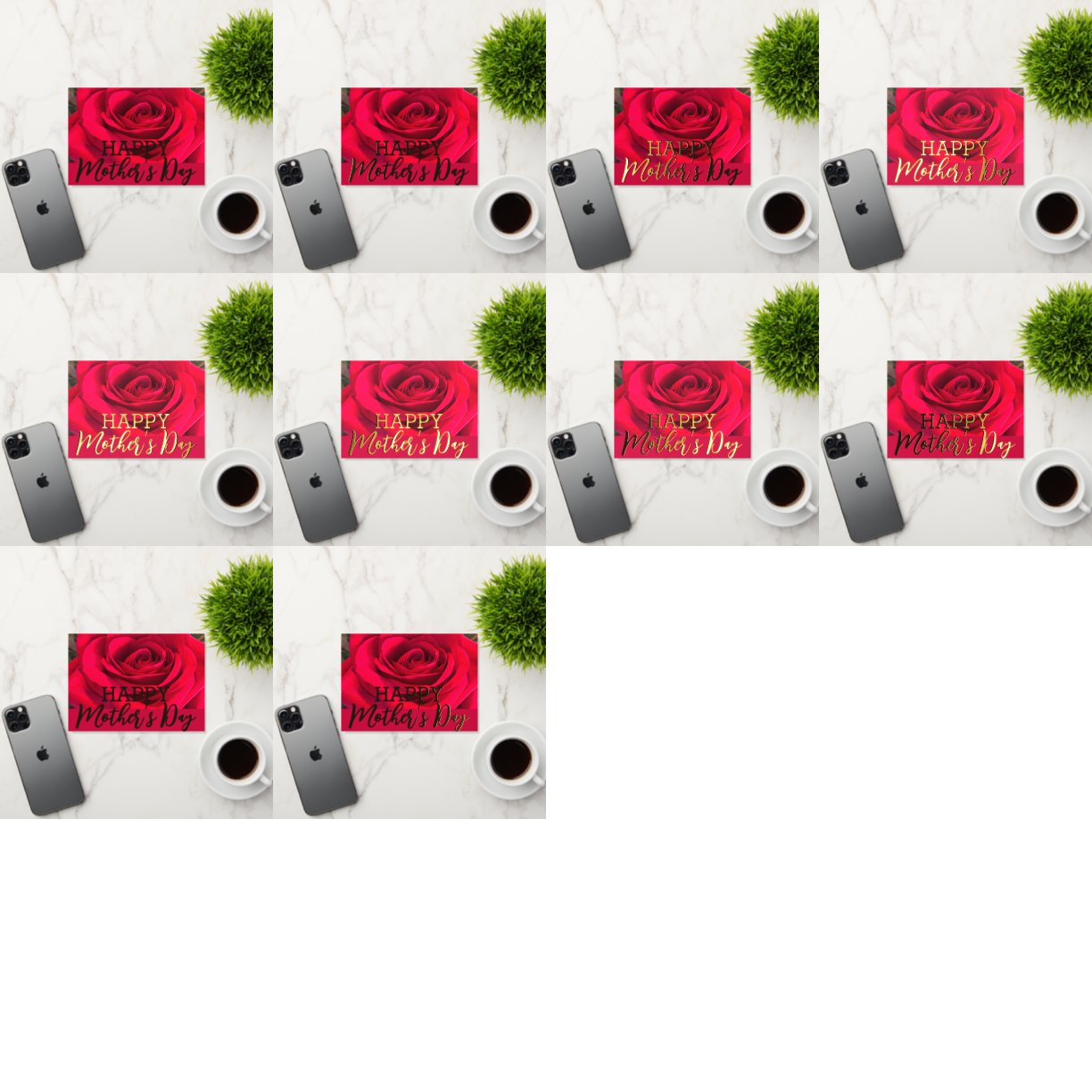 Rosa Roja Feliz Día de la Madre Oro Real