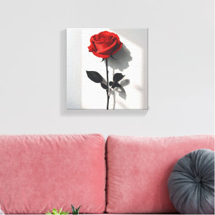 Rosa Roja minimalista - Impresión de arte botánico