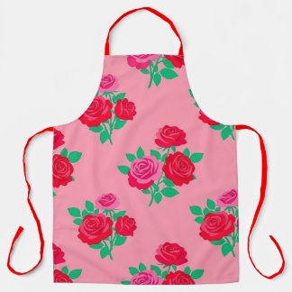 Rosa Roja Negrita en Delantal Rosa Vibrante