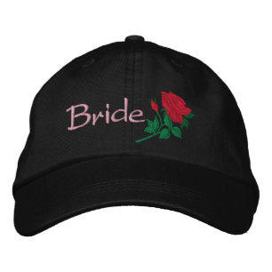 Rosa Roja para la gorra Boda bordada de novia