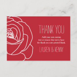 Rosa Roja romántica, tarjetas de agradecimiento