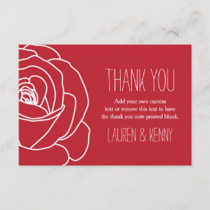 Rosa Roja romántica, tarjetas de agradecimiento