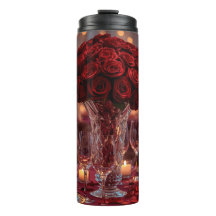 Rosa Roja Romántica Vaso Térmico de San Valentín