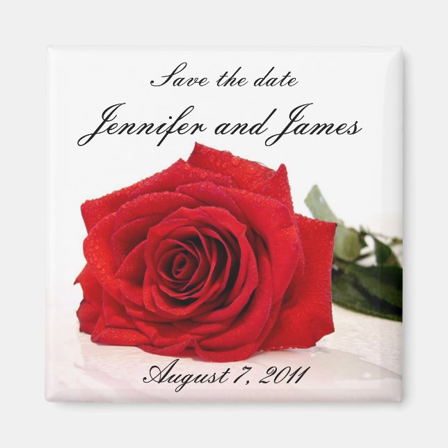 Rosa Roja salva el imán de fecha (Frente)