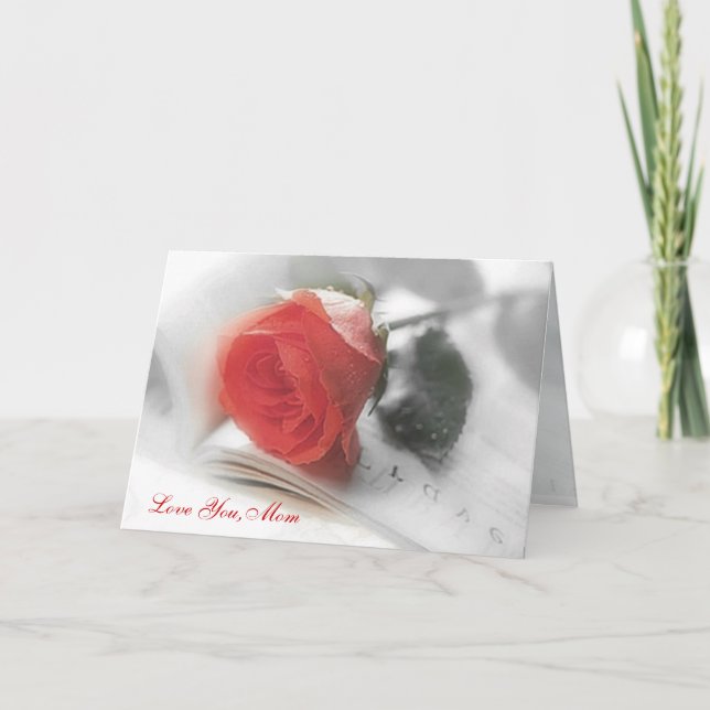 Rosa Roja - Tarjeta del Día de la Madre (Anverso)