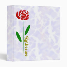 Rosa Roja Única Tallo Verde Hojas Personalizar Nom