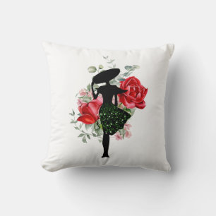 Rosa Roja y Cojín decorativo de moda