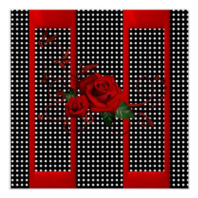 Rosa roja y Poster negro (Anverso)