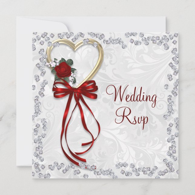 Rosa romántico, Boda de diamantes y cinta roja (Anverso)