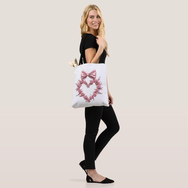 Rosa romántico Bolsa de Tote Corazón Perfecto para (Puesto)