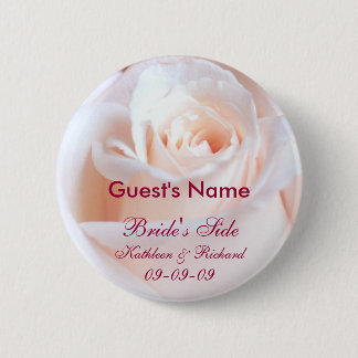 Rosa romántico personalizado casando el botón de