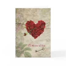 Rosa romántico Petal Valentine Heart con Tarjeta C