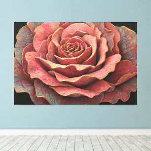 Rosa rosa, blanca y amarilla: arte de pared abstra
