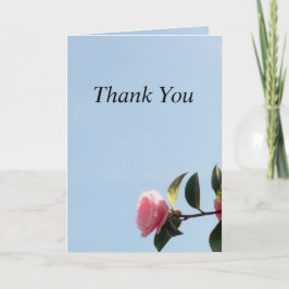Rosa rosa con cielo azul tarjeta de agradecimiento