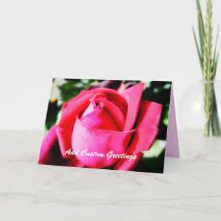 Rosa rosa con tarjeta de saludo de texto Personali