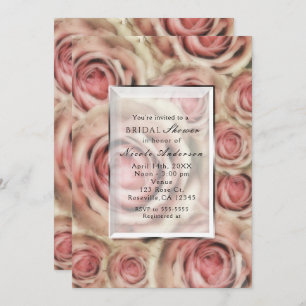 Rosa Rosa Elegante Novia Cualquier Invitación A Ev