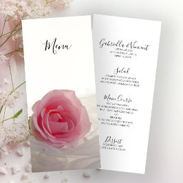 Rosa rosa en el menú Boda blanco