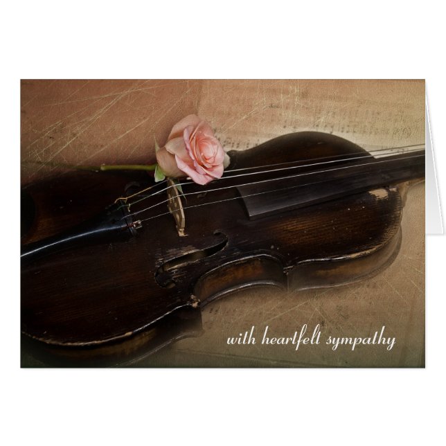 Rosa rosa en la simpatía por el violín (Anverso (Horizontal))