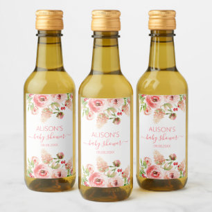 Rosa Rosa Floral Verde Niña Mini Shower de Bebé