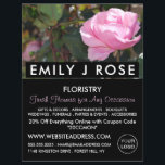 Rosa rosa, florista, publicidad florista<br><div class="desc">Rosa Rosada,  Florist,  Florising Advertising Flyer by The Business Card Store.</div>