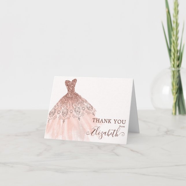 Rosa Rosa Gold Watercolor Sparkress Dress Gracias (Anverso)