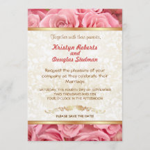 Rosa rosa - Invitación a la boda