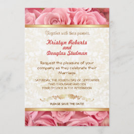 Rosa rosa - Invitación a la boda