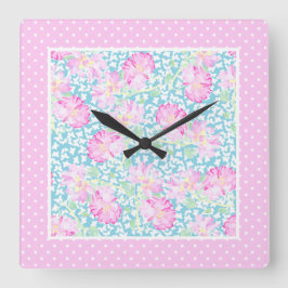Rosa Rosa Rosa Blanca Mariposas Polkas Reloj de pa