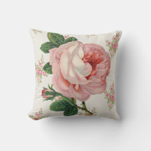 Rosa rosa rosa vintage y almohada de campo de las