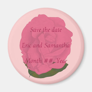 Rosa rosa, salva los imanes de la boda de la fecha