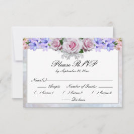 Rosa rosa | Silver Bokeh Wedding RSVP