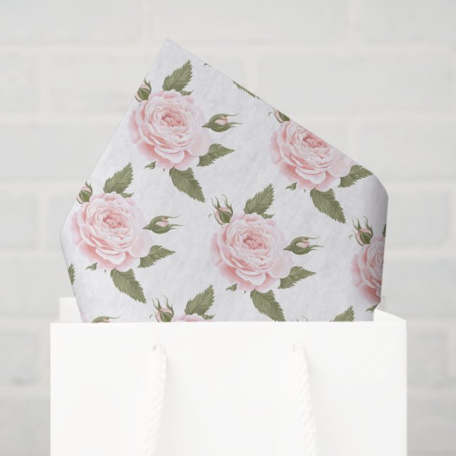 Rosa rosada de papel de tejidos (Bolsa de regalo)