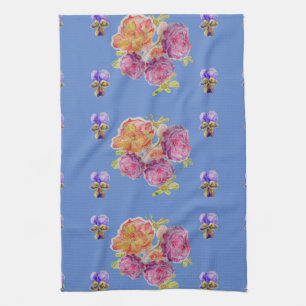 Rosa rosada de Shabby en toalla de té de cocina fl