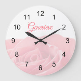 Rosa rosado bonito personalizado con el reloj de