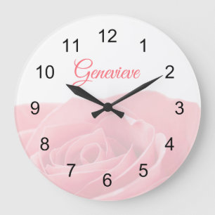Rosa rosado bonito personalizado con el reloj de