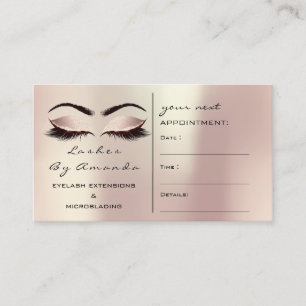 Rosa rosado de la tarjeta de cita maquilladora
