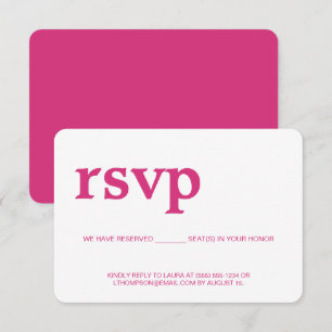 Rosa RSVP moderno sin asiento reservado por correo