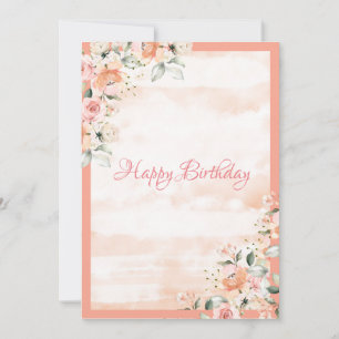 Rosa Rubor Floral Script Watercolor Hembra