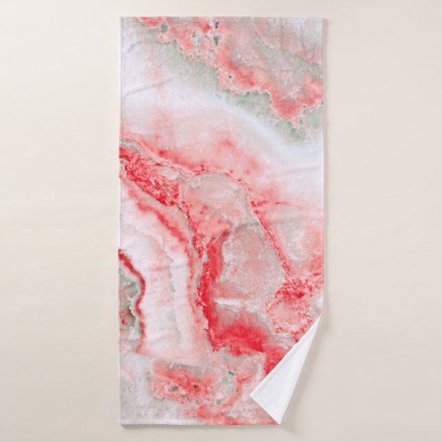 Rosa Rubor Luxury Gemstone Agate Marble (Toalla de baño)