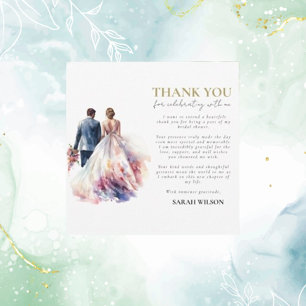 Rosa Rústico Boho Floral Bridal Gracias