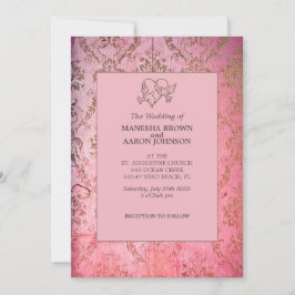 Rosa Rústico - Invitación a la boda