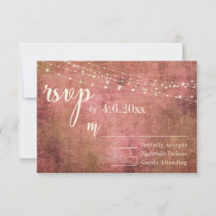 Rosa Rústico y Arpillera Vintage con Luces, RSVP