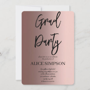 Rosa simple de oro Graduación Invitación