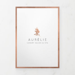 Rosa simple Dorado Floral Salón de Lujo Folleto