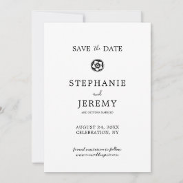 Rosa simple Guardar la invitación de fecha