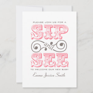 Rosa Sip Y Ver Fiesta Es una invitación Chica