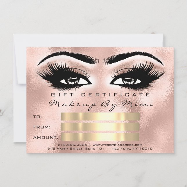 Rosa Skinny Lash Makeup Certificado de Artista Rub (Anverso)