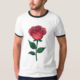 Rosa sonriente: Surreal diseño de camisetas Minima