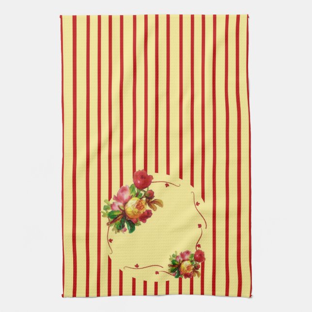 Rosa Stripe Kitchel Toalla (Vertical)